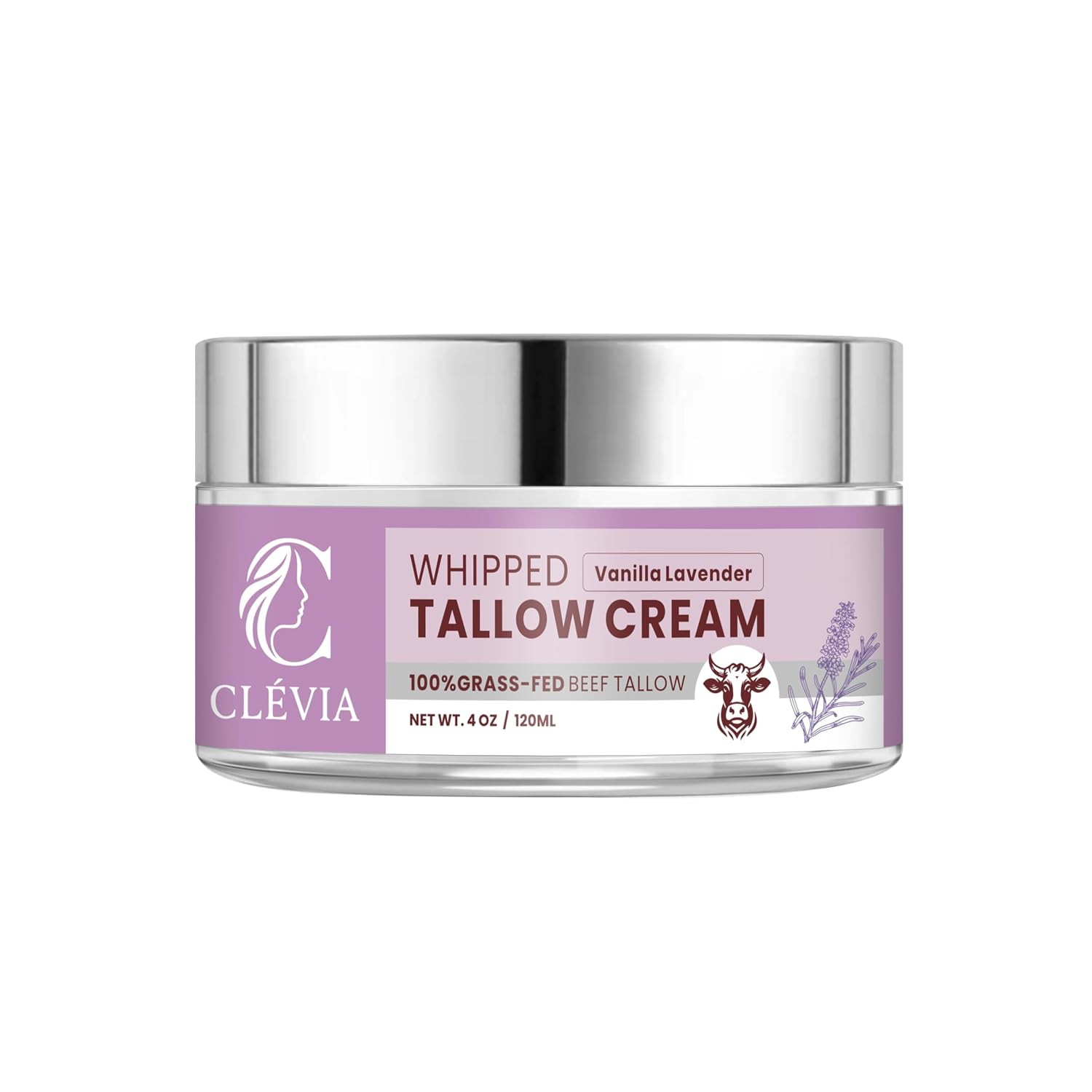 CLÉVIA Vanilla Lavender Whipped Tallow Cream jar for a winter moisture routine