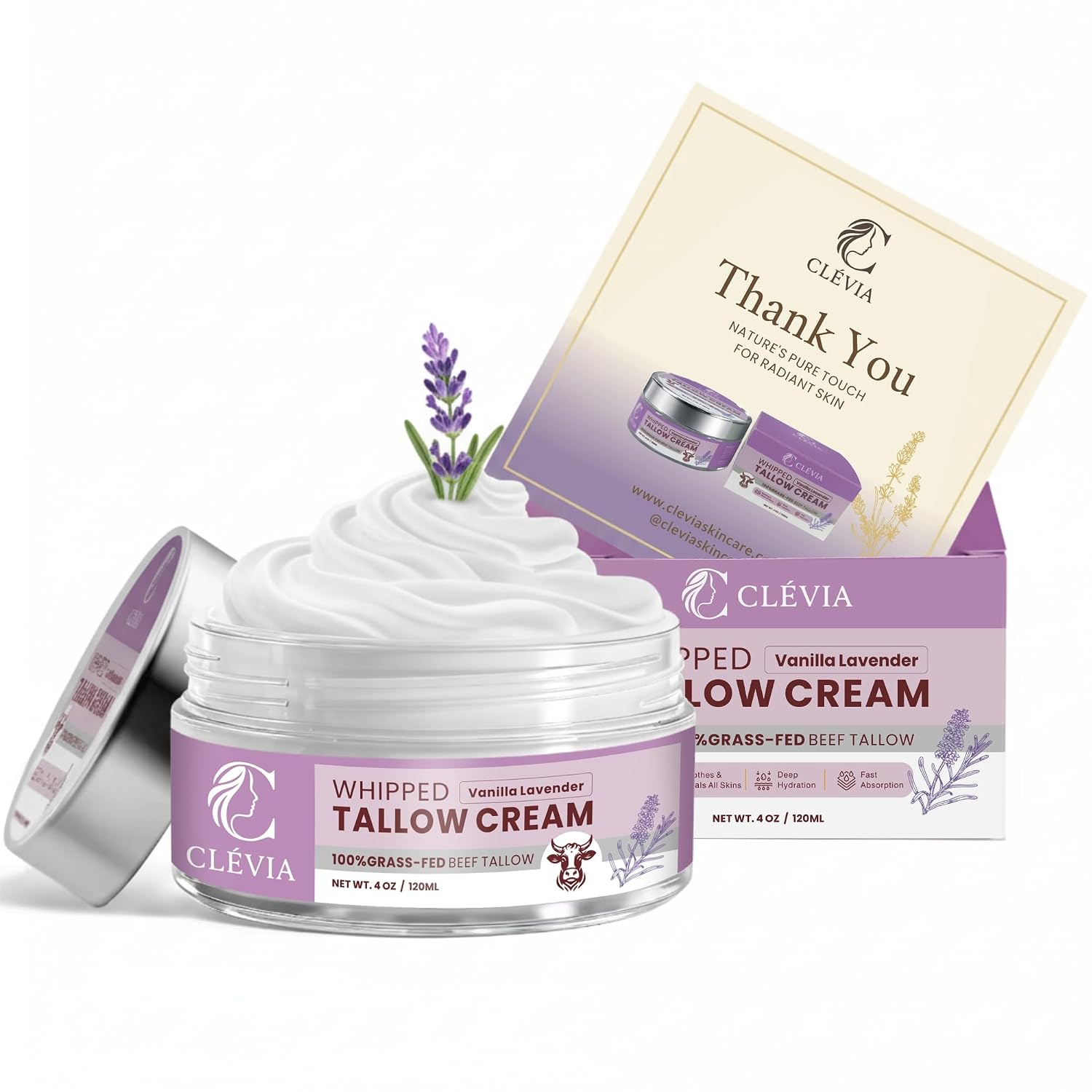 CLÉVIA Vanilla Lavender cream with its presentation box