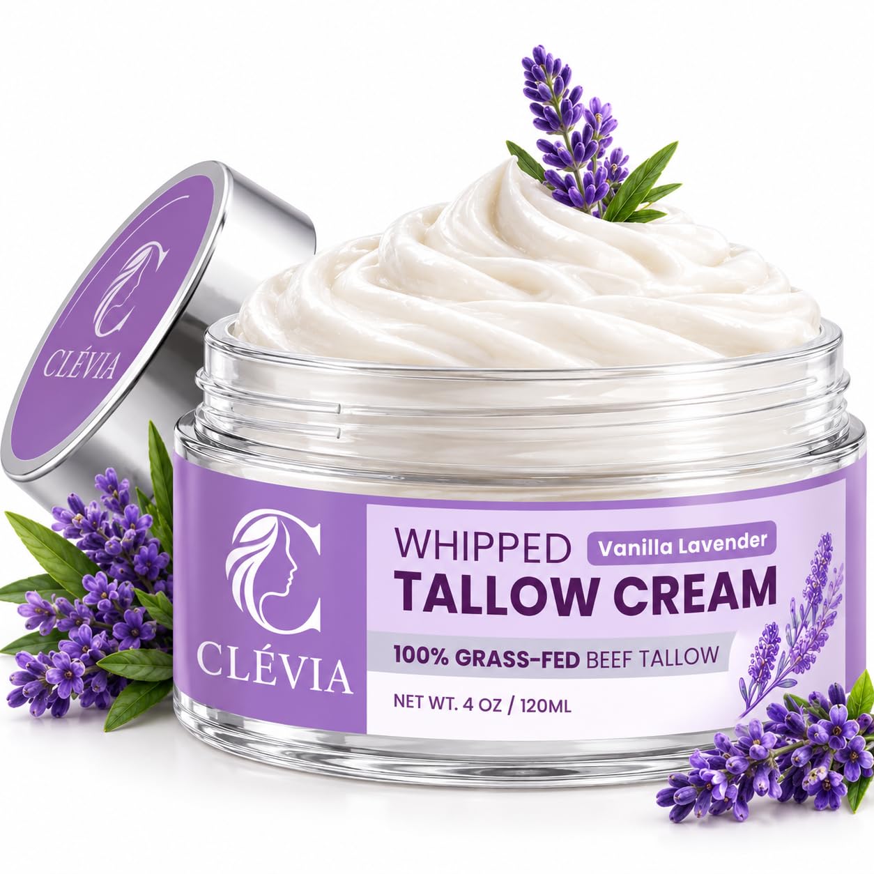 CLÉVIA Whipped Tallow Cream, Vanilla Lavender